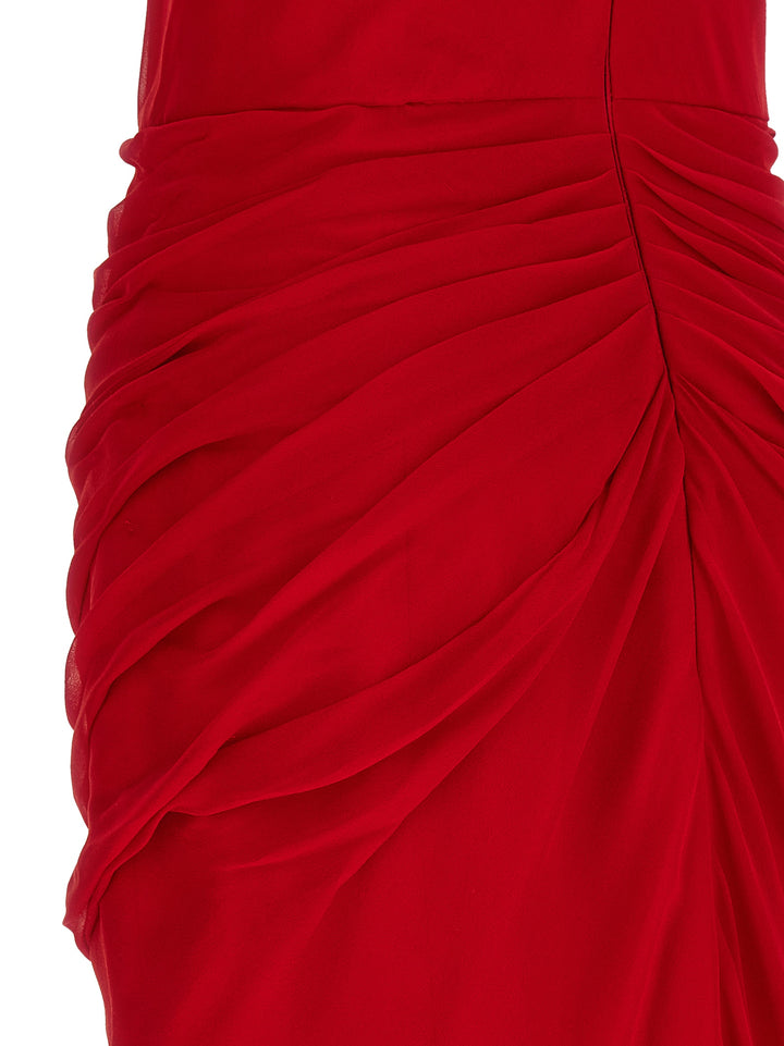 Carolina Herrera Flerfarget Midi-kjole i Silke