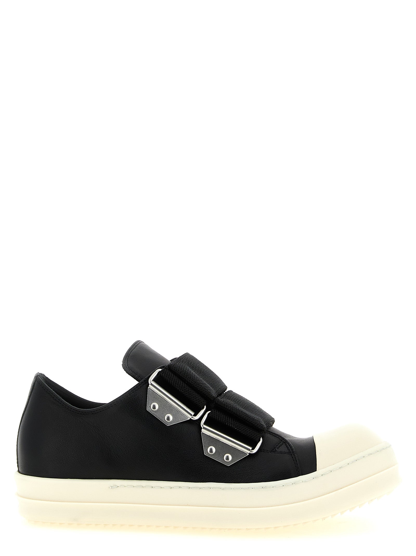 Rick Owens Black Cowhide Low Top Sneakers
