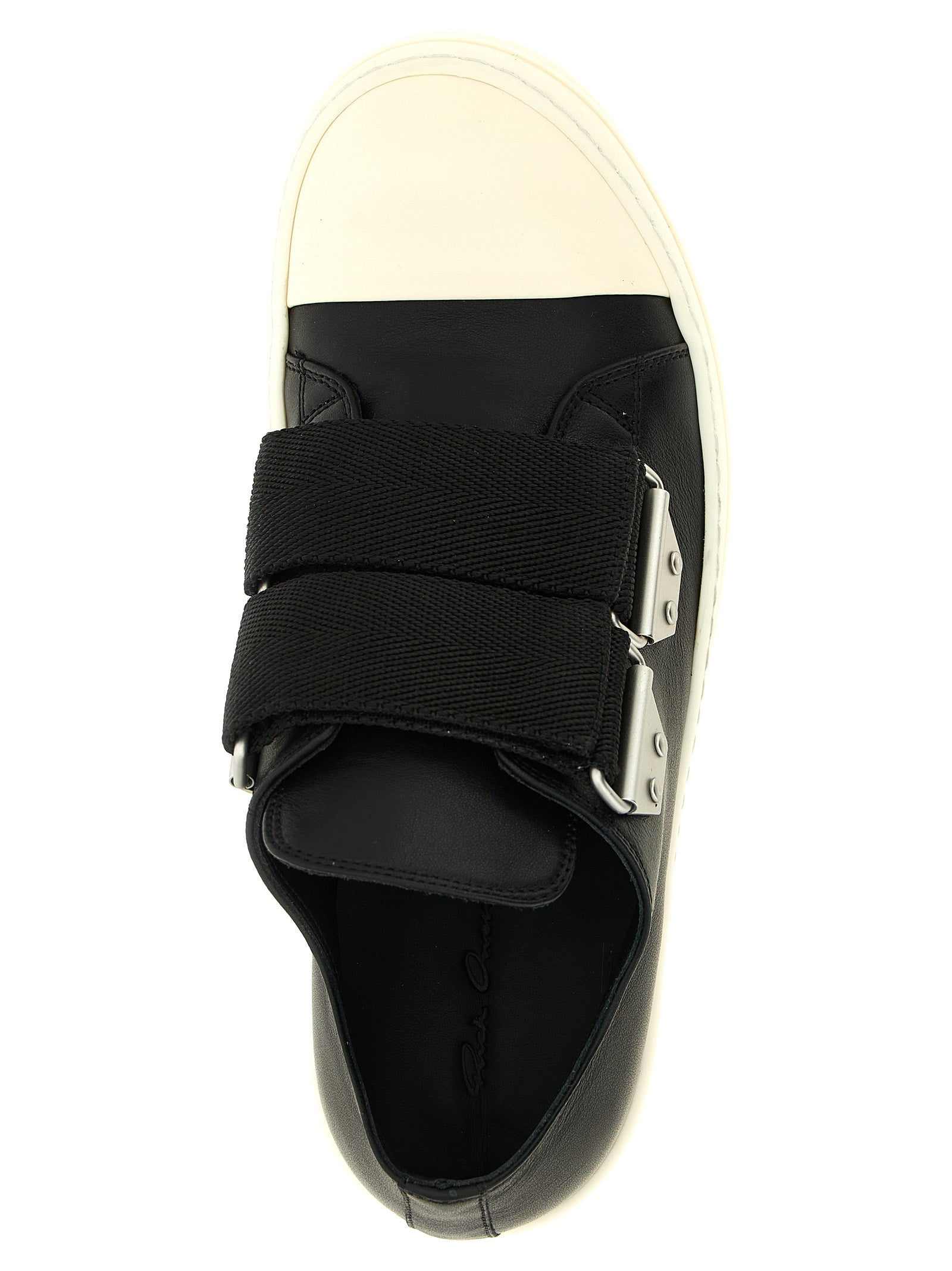 Rick Owens Black Cowhide Low Top Sneakers