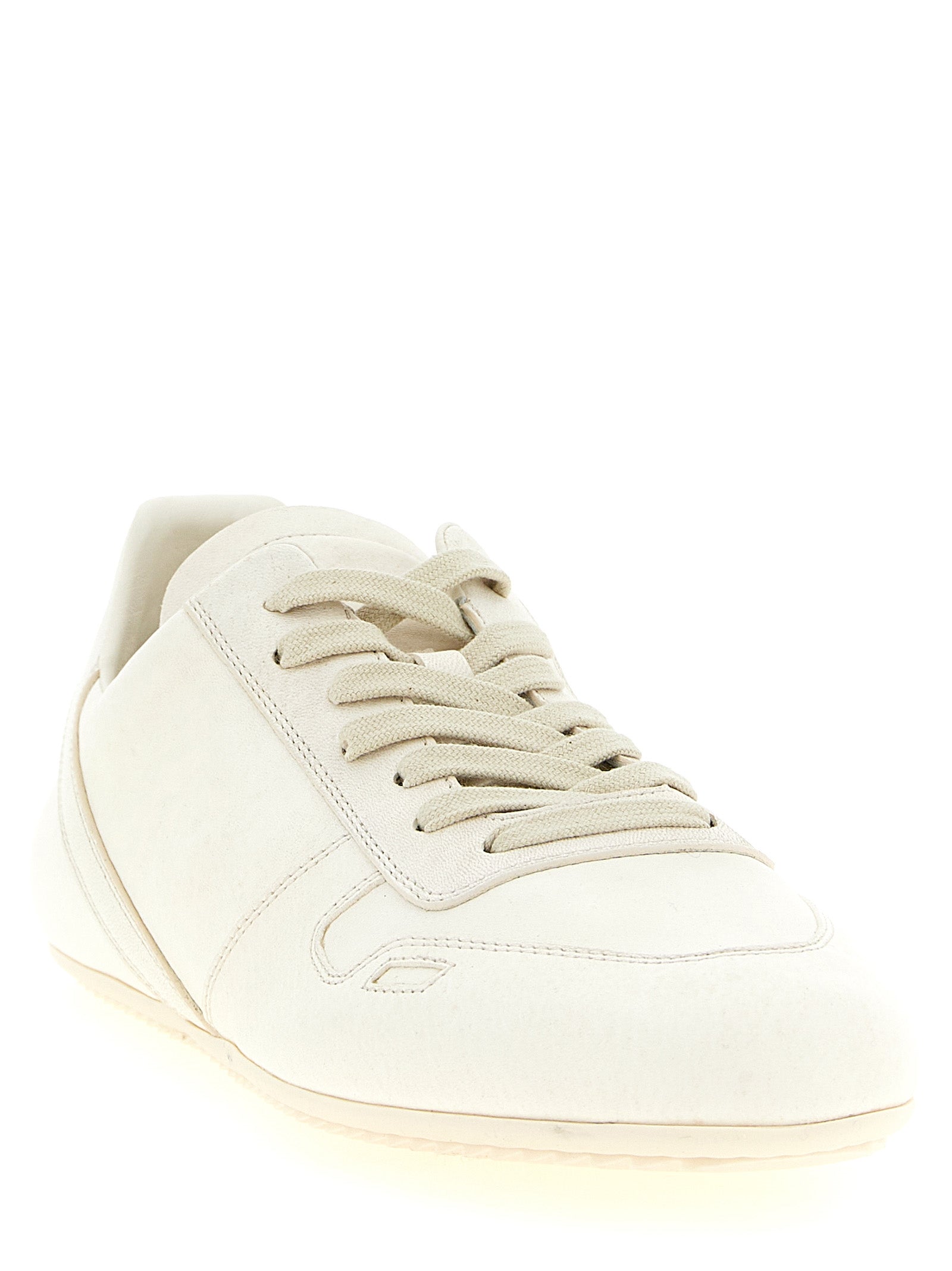 White Lamb Leather Low Top Sneakers