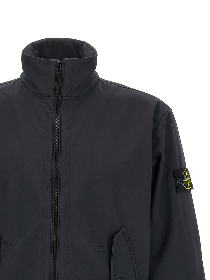 Stone Island blå polyester skalljakke