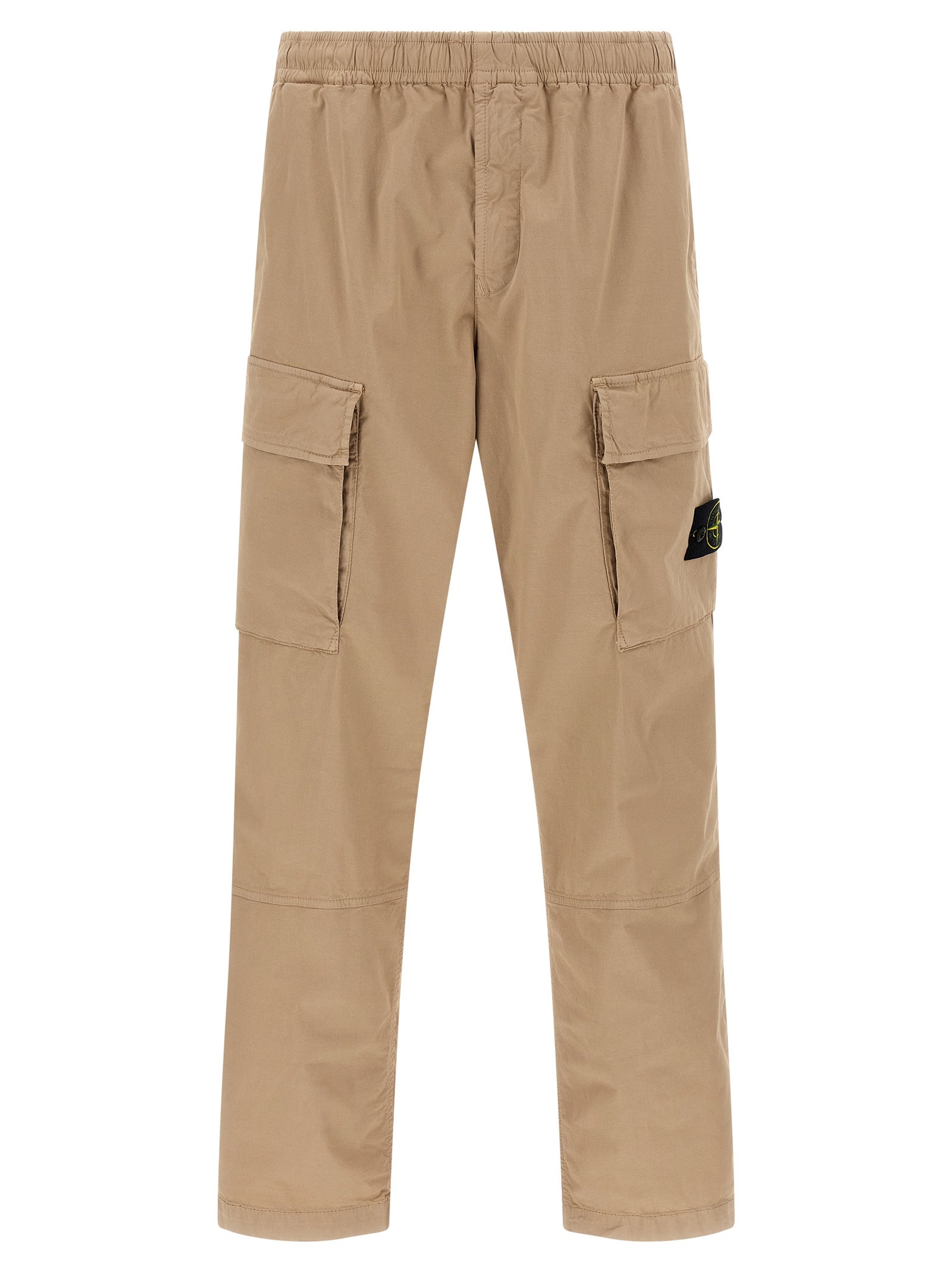 Beige Cotton Cargo Pants