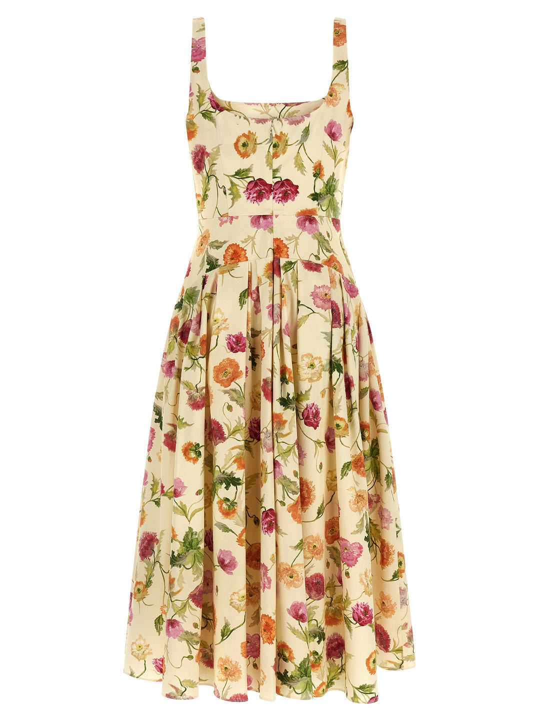 Carolina Herrera beige bomullsmidi kjole