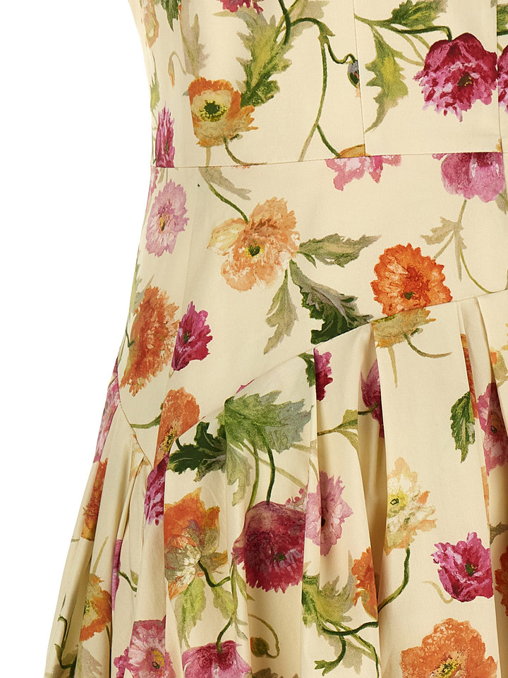 Carolina Herrera beige bomullsmidi kjole