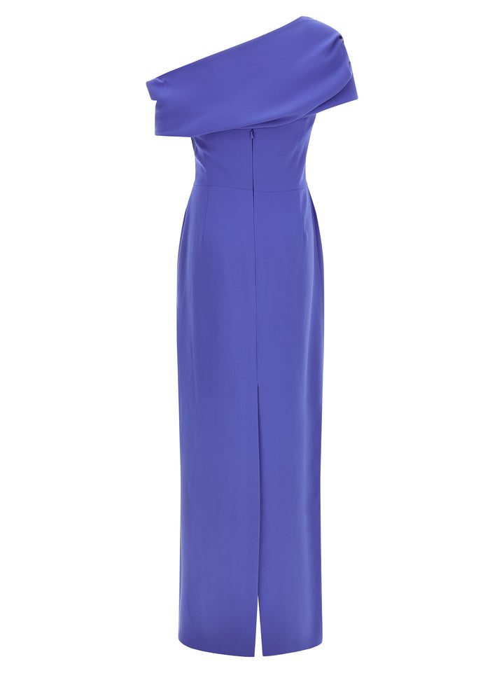 Carolina Herrera blå polyester lang kjole