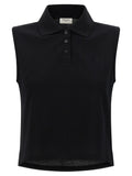 Saint Laurent Black Cotton Polo Shirt