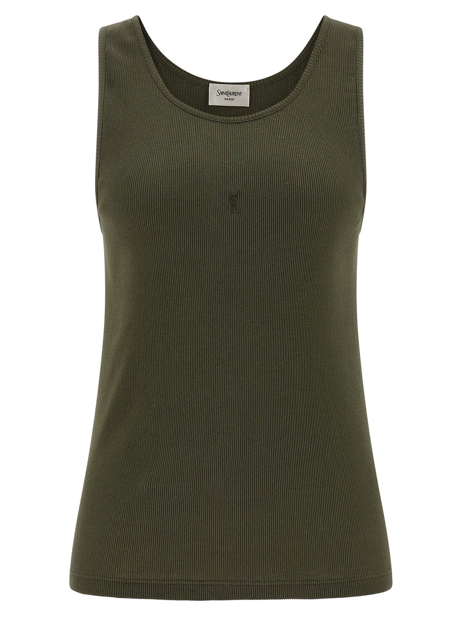 Saint Laurent Bicolor Cotton Tank Tops