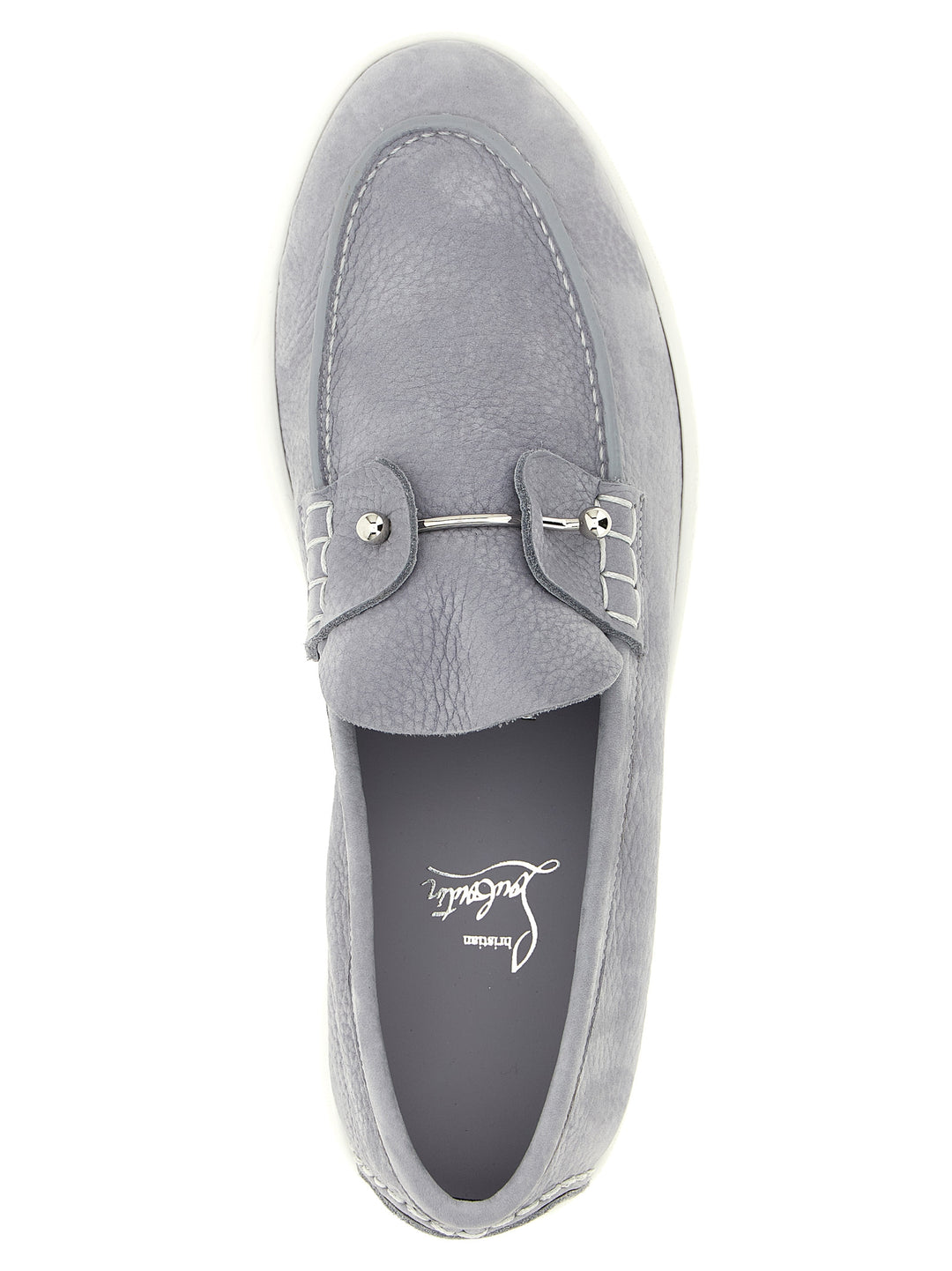 Christian Louboutin grå loafers i kalveskinn
