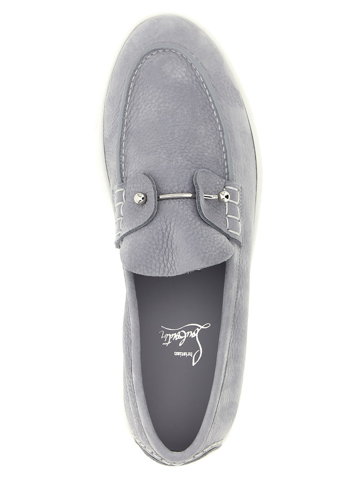 Christian Louboutin grå loafers i kalveskinn