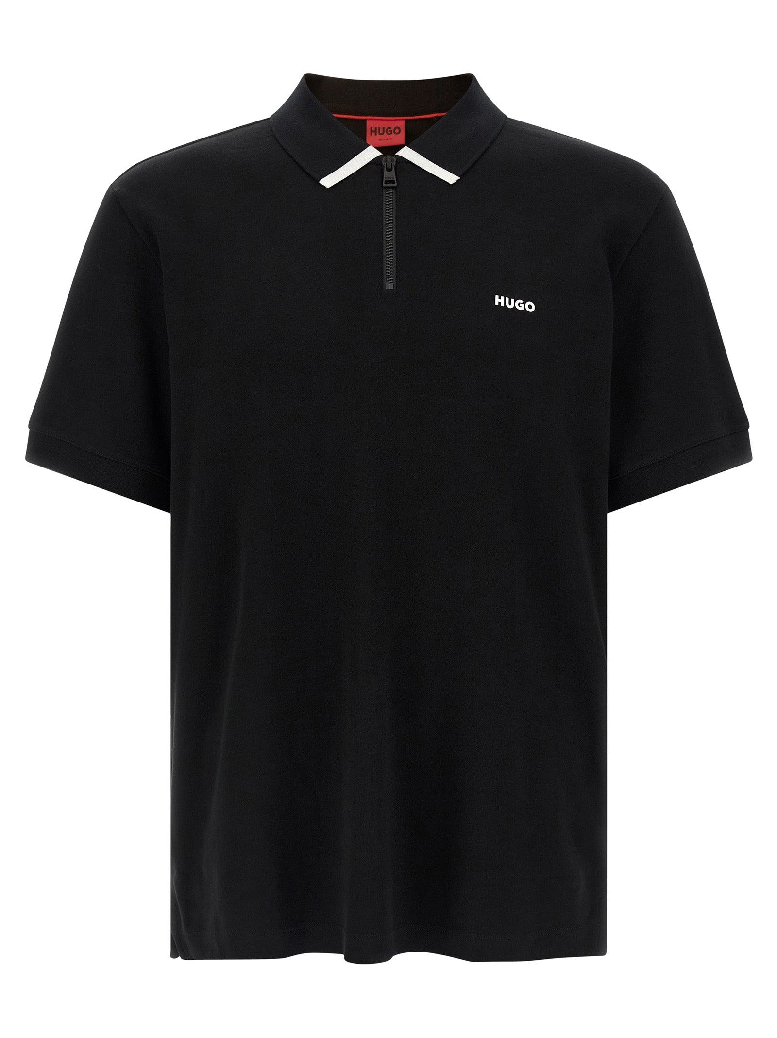 Hugo Boss sort bomullspique-skjorte