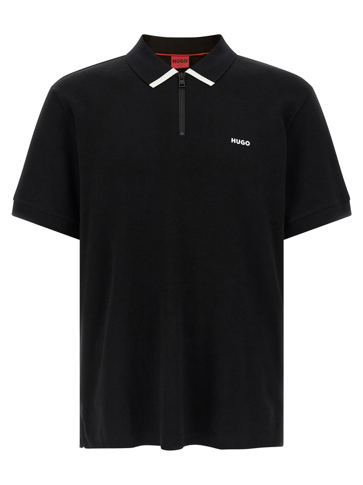 Hugo Boss sort bomullspique-skjorte