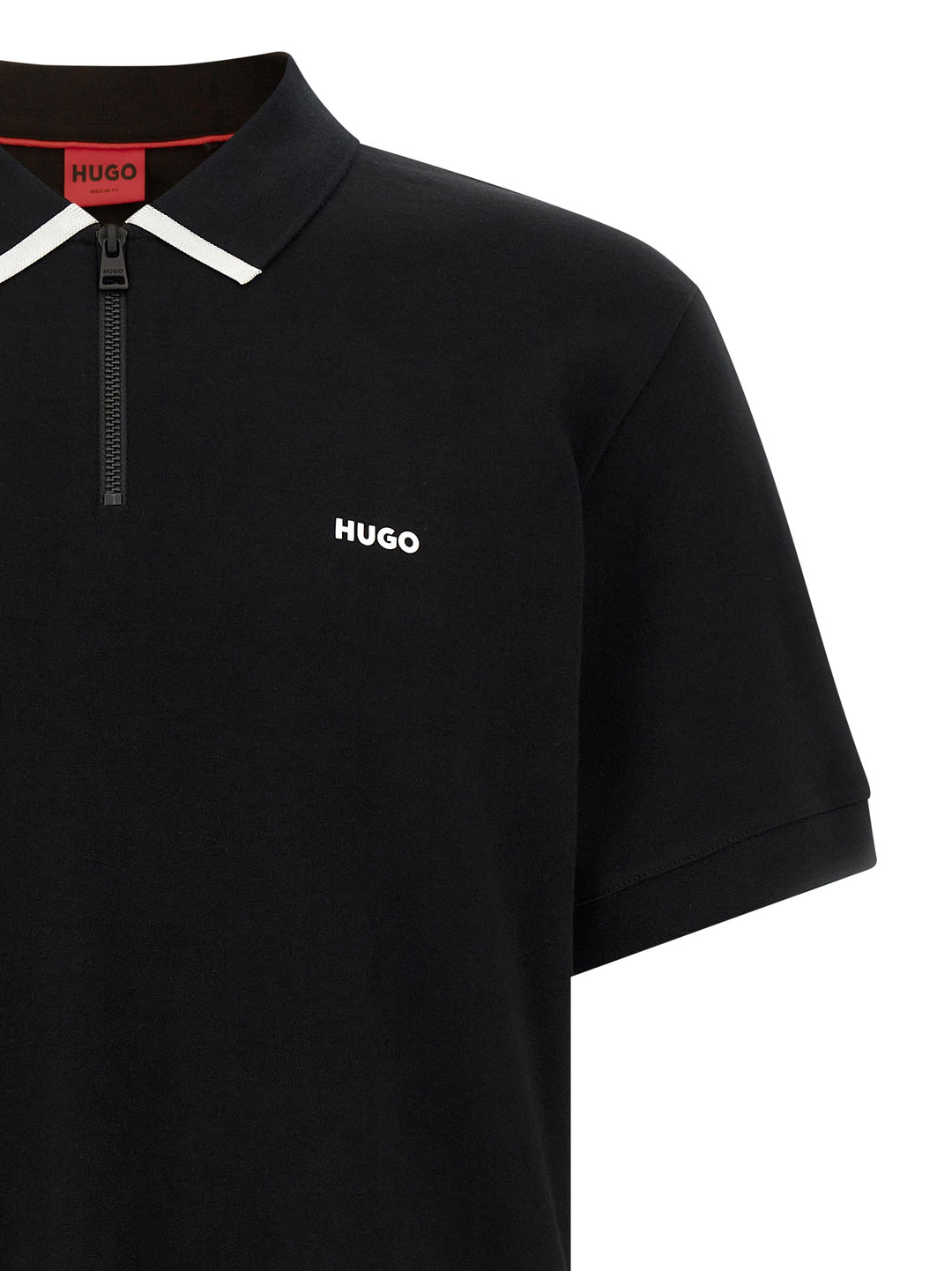 Hugo Boss sort bomullspique-skjorte