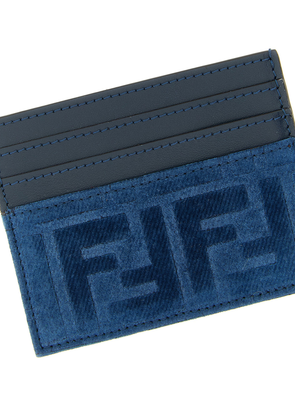 Fendi Blue Cotton Cardholder