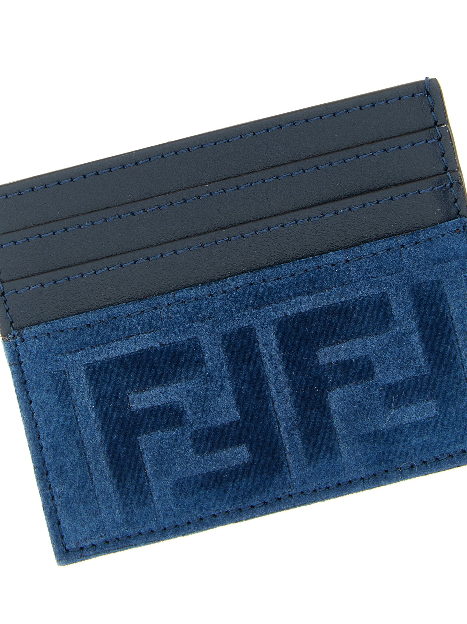 Fendi Blue Cotton Cardholder