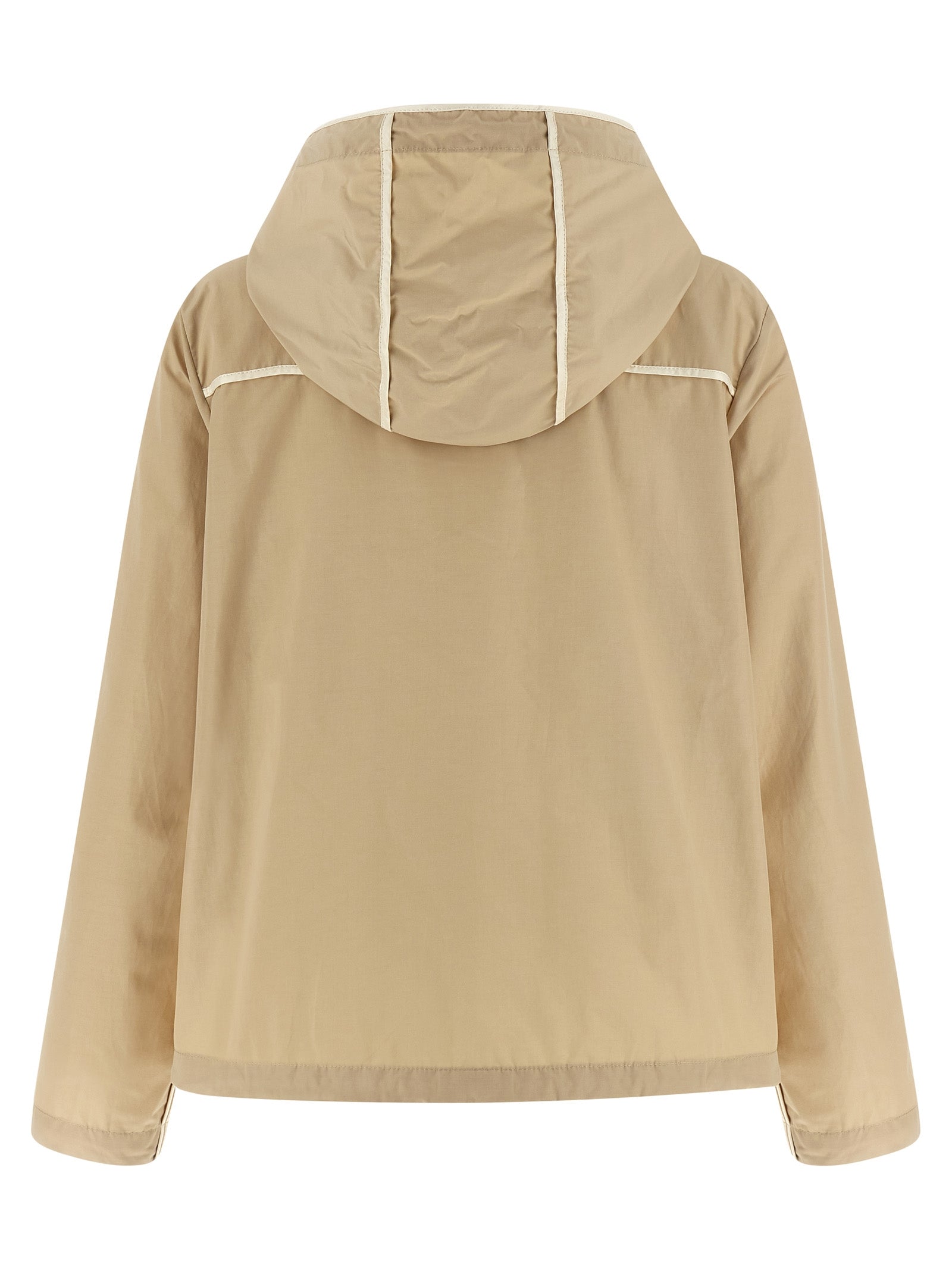 Beige Polyester Shell Jacket