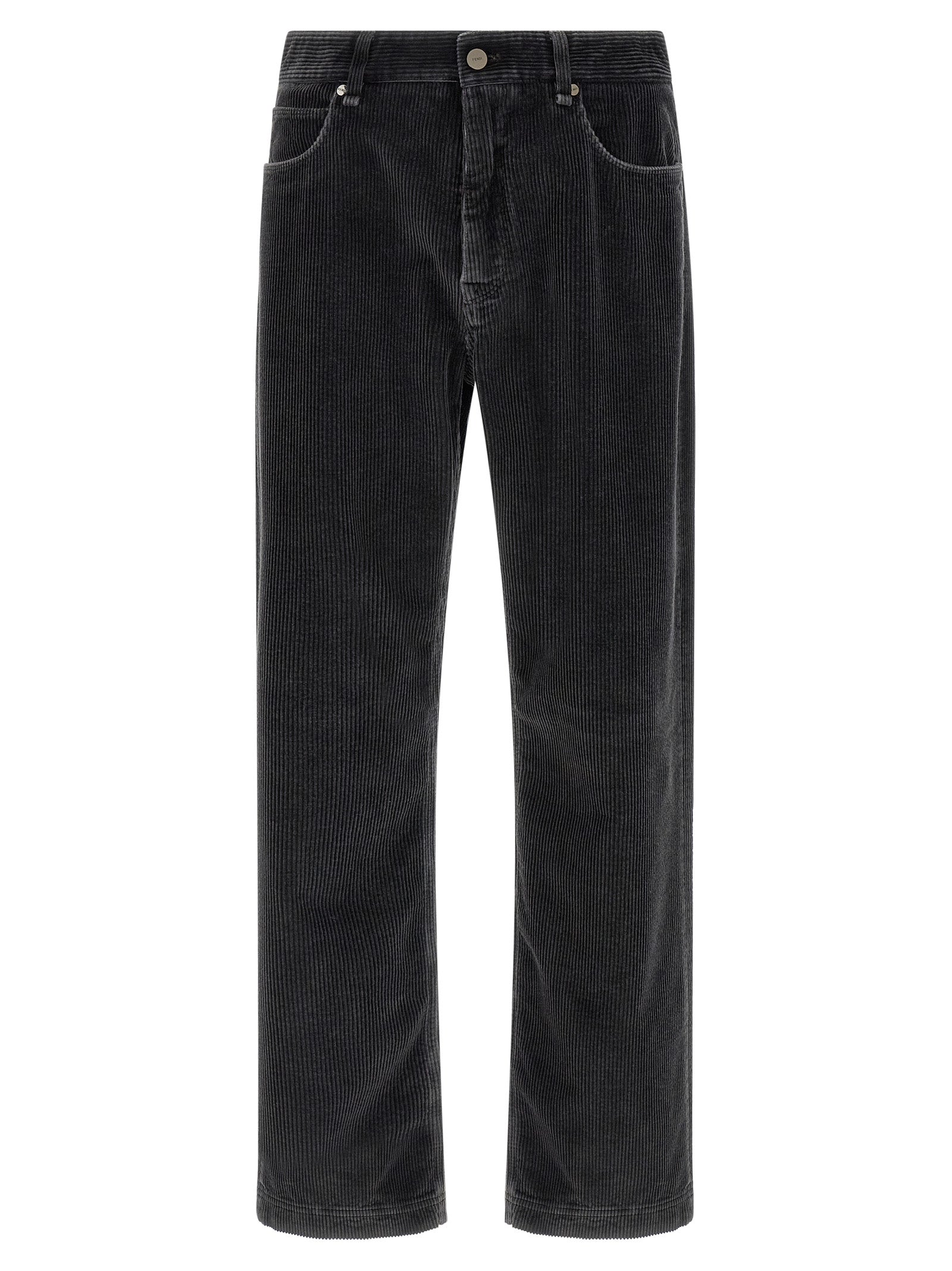 Gray Cotton Casual Pants