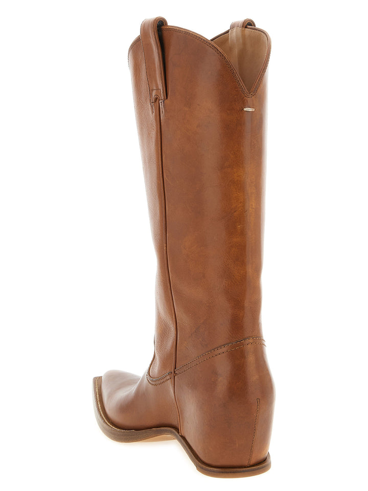 Maison Margiela brune chelsea-boots i kuskinn