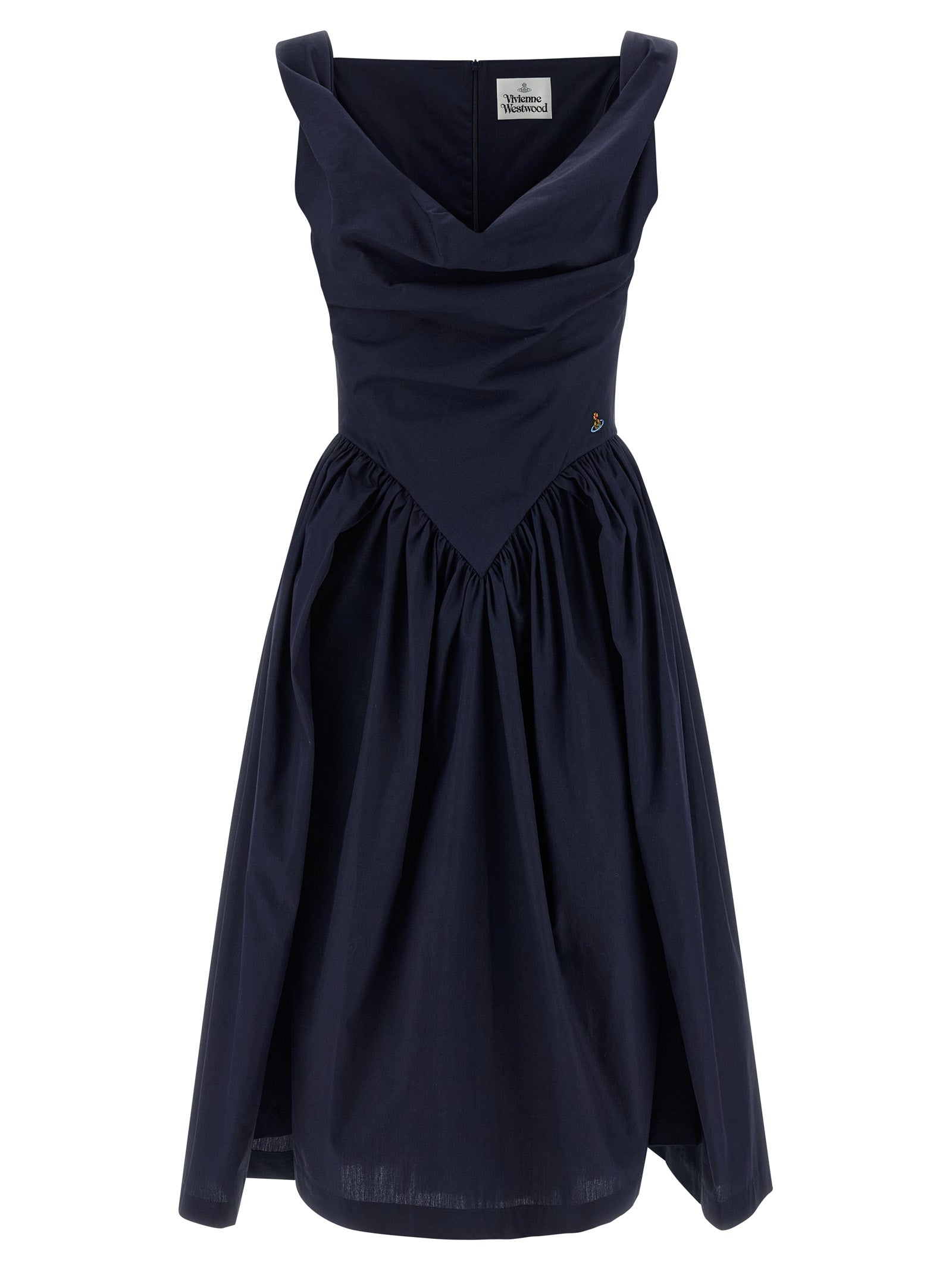 Blue Cotton Midi Dress