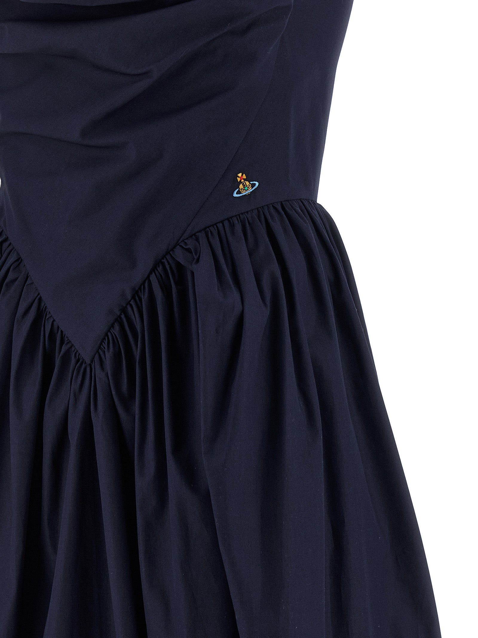 Blue Cotton Midi Dress