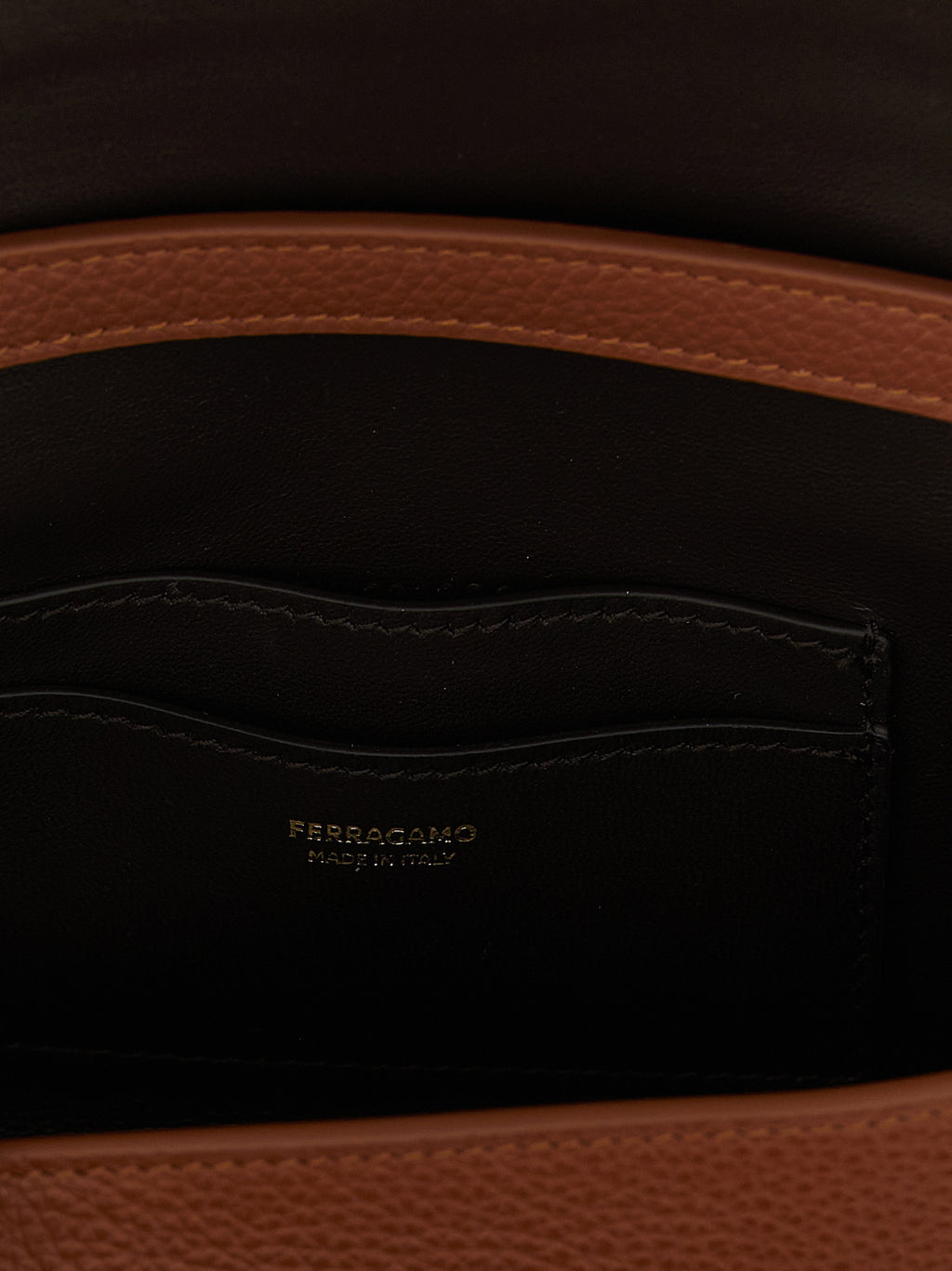 Ferragamo Brown Calfskin Crossbody Bag