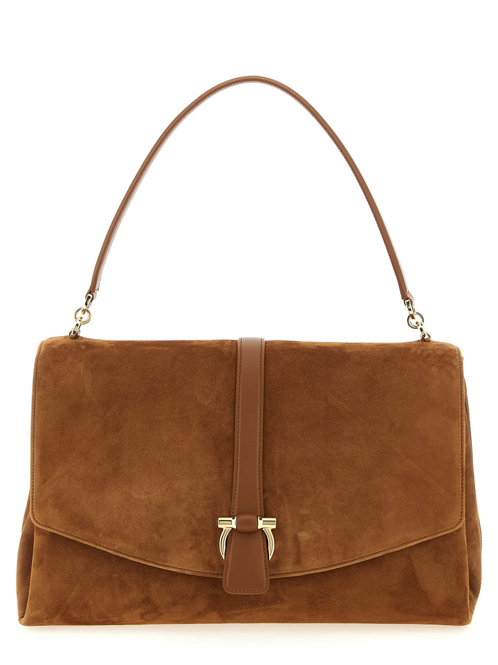 Ferragamo Brun Skulderveske i Geiteskinn