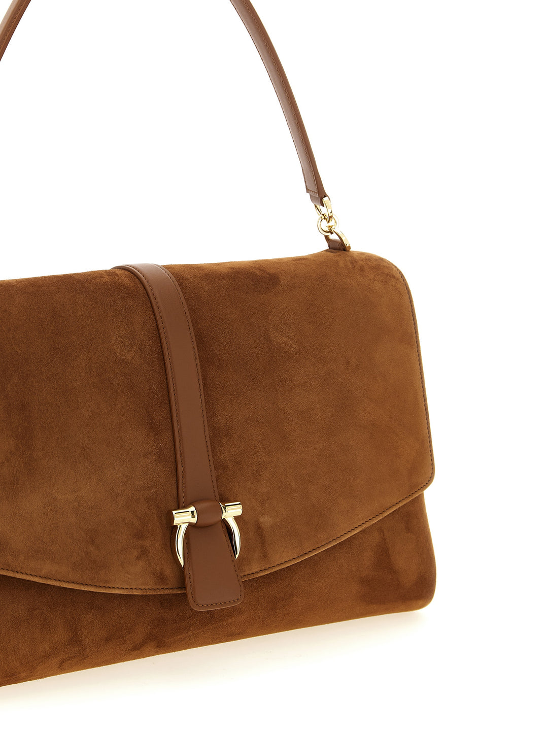 Ferragamo Brun Skulderveske i Geiteskinn