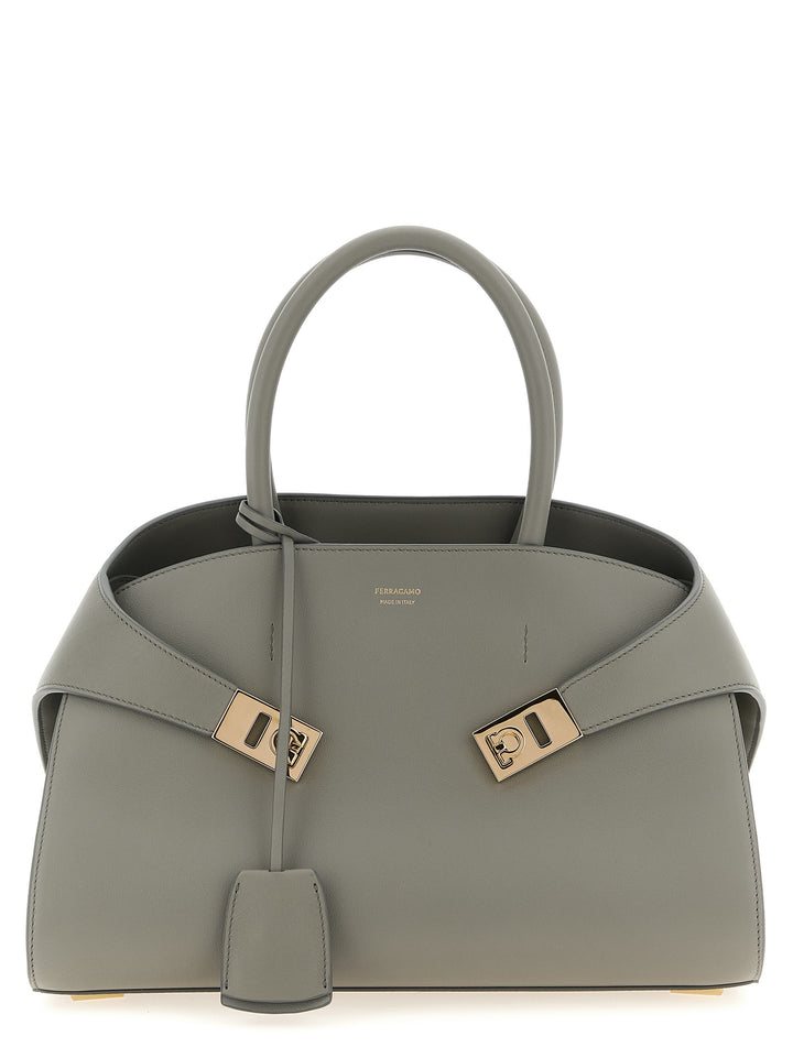 Ferragamo håndveske i grått kalveskinn