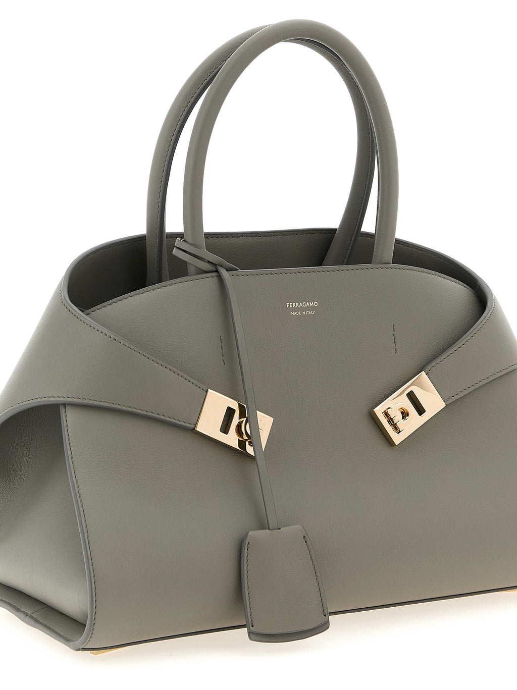 Ferragamo Gray Calfskin Handbag