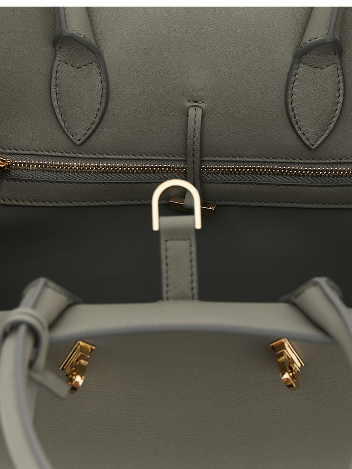 Ferragamo håndveske i grått kalveskinn