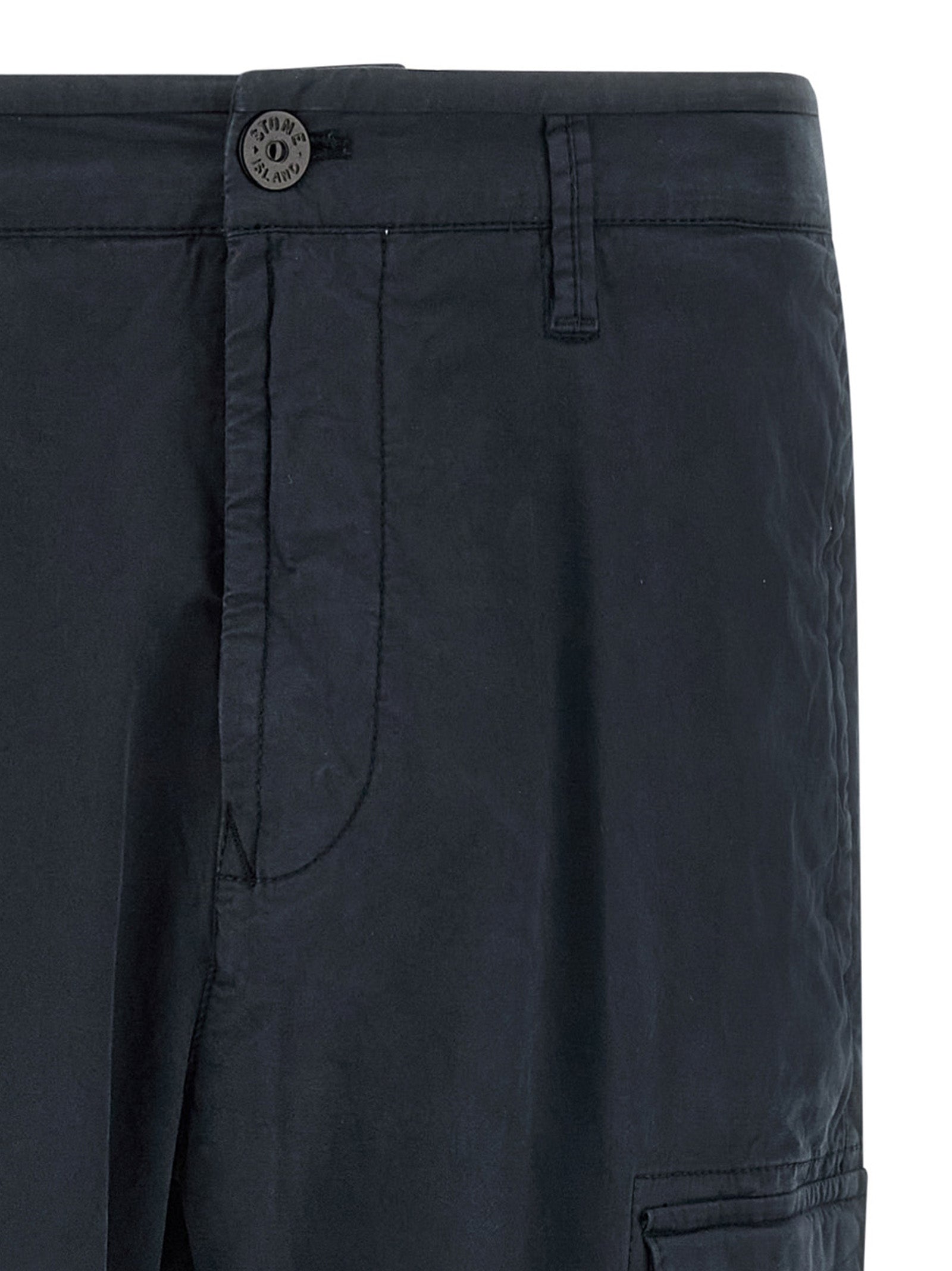Blue Cotton Cargo Pants