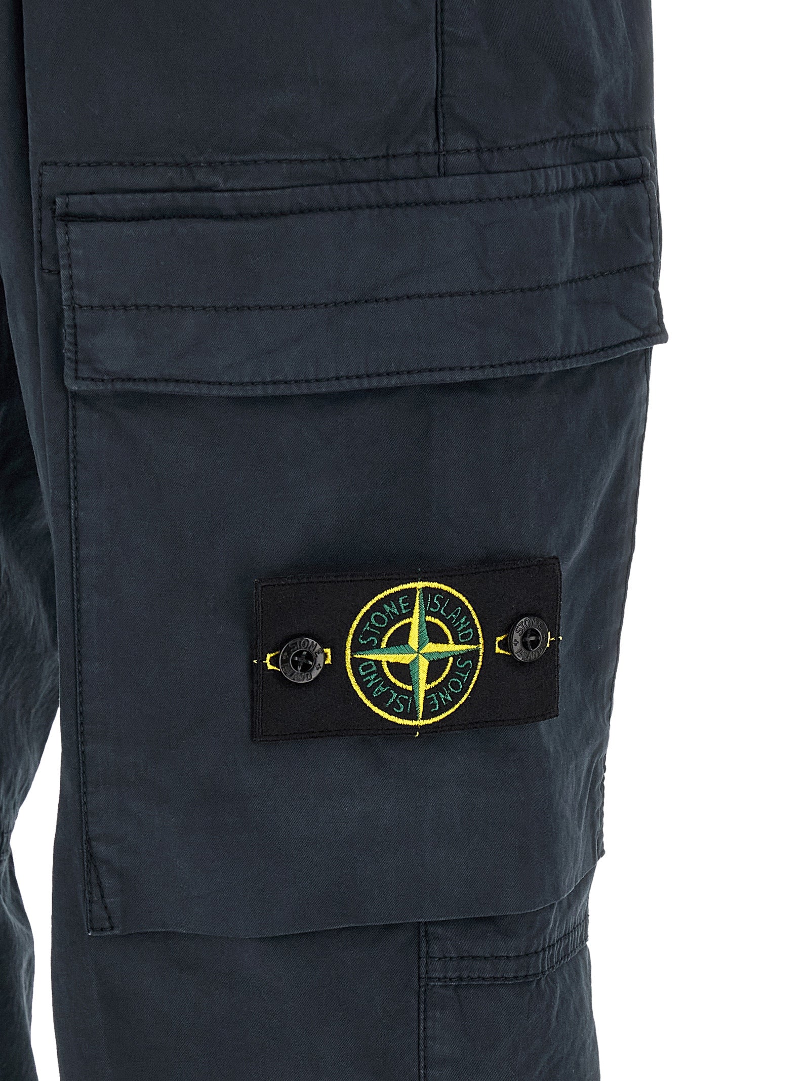 Blue Cotton Cargo Pants