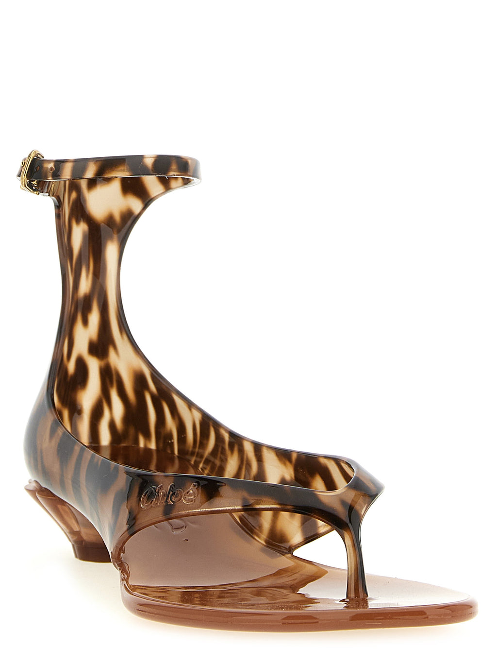Chloé Brown Polyurethane Mid Heel Pumps