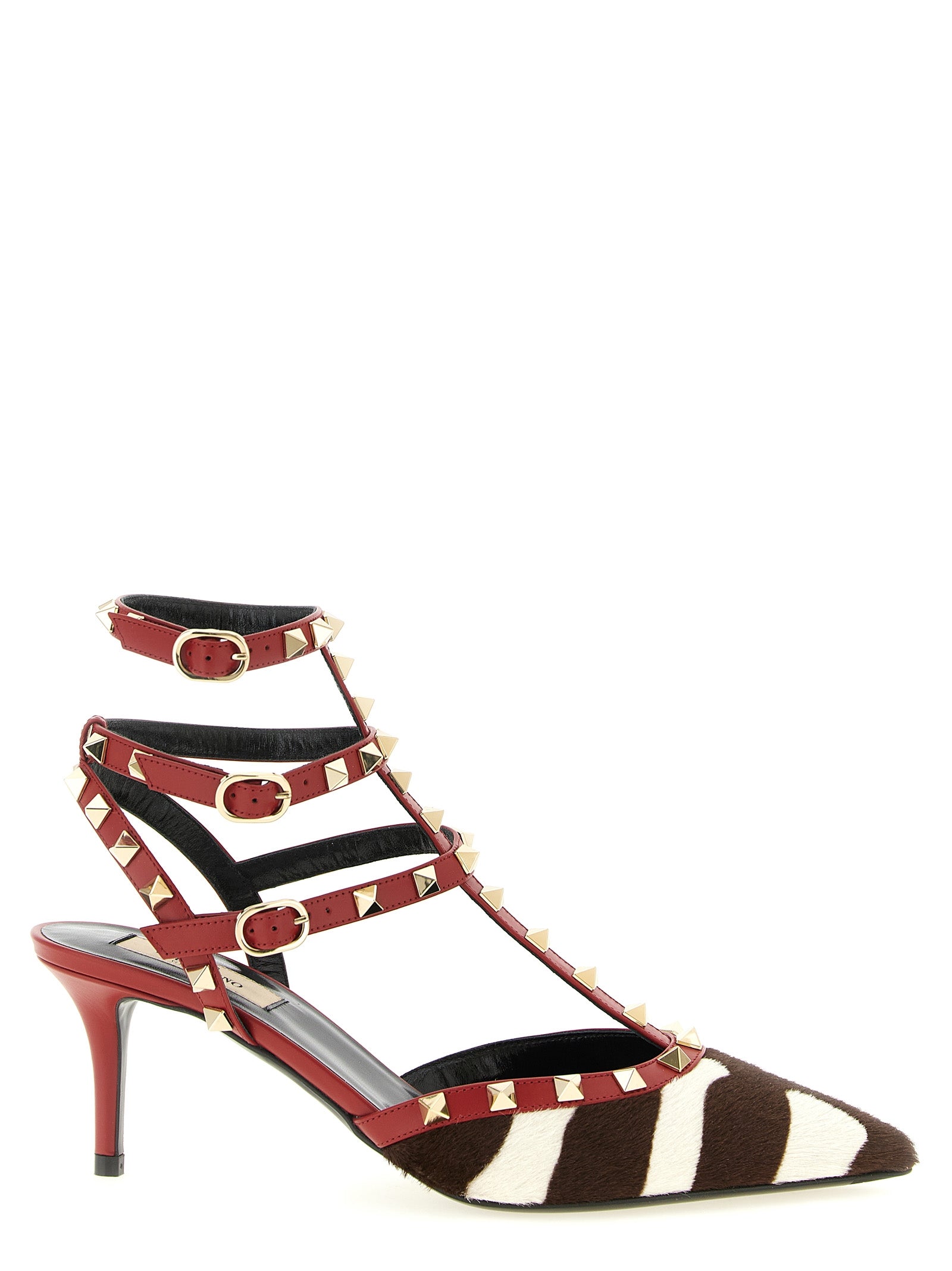 Multicolor Calfskin Mid Heel Pumps
