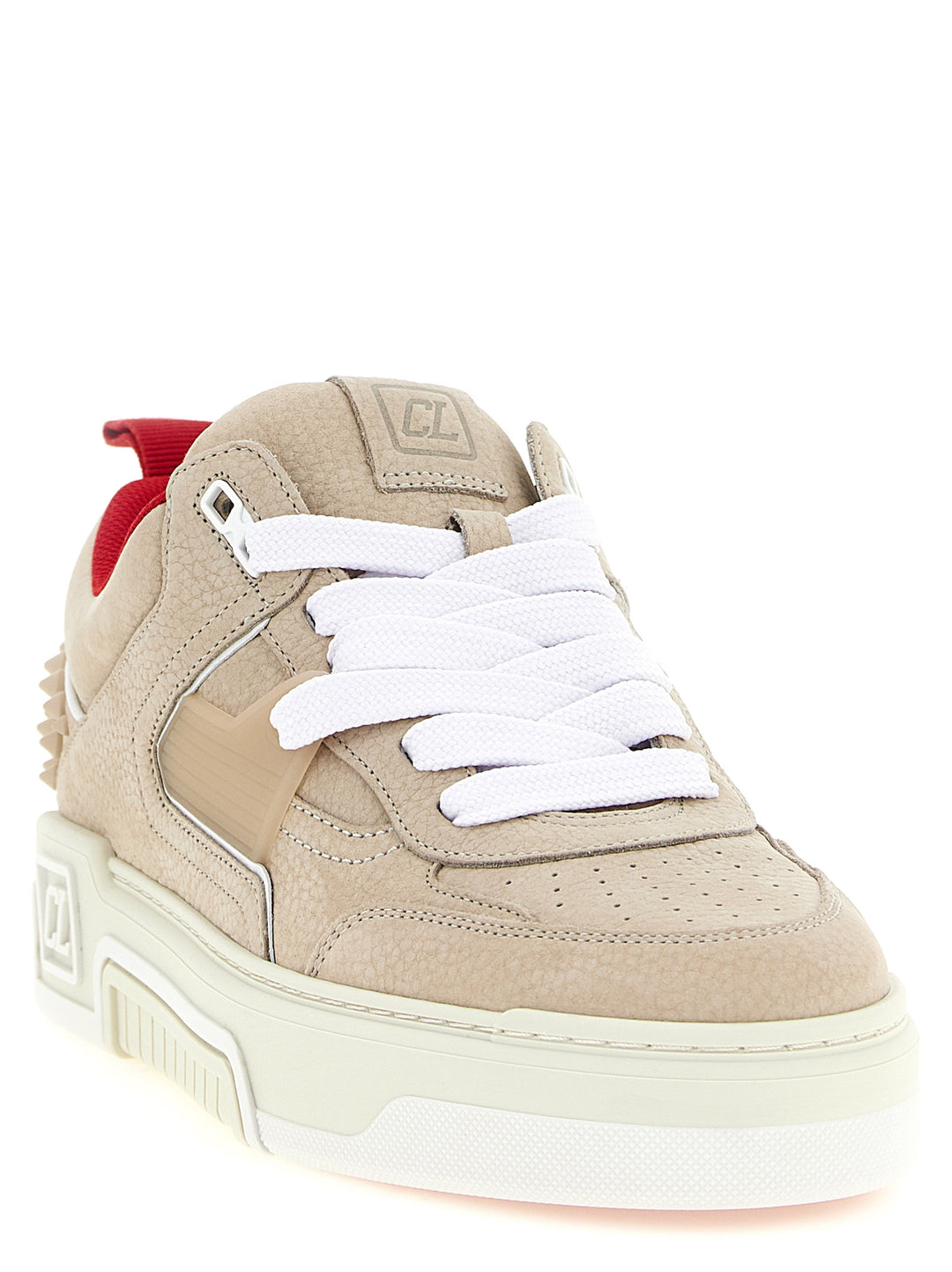 Christian Louboutin Beige joggesko i kalveskinn