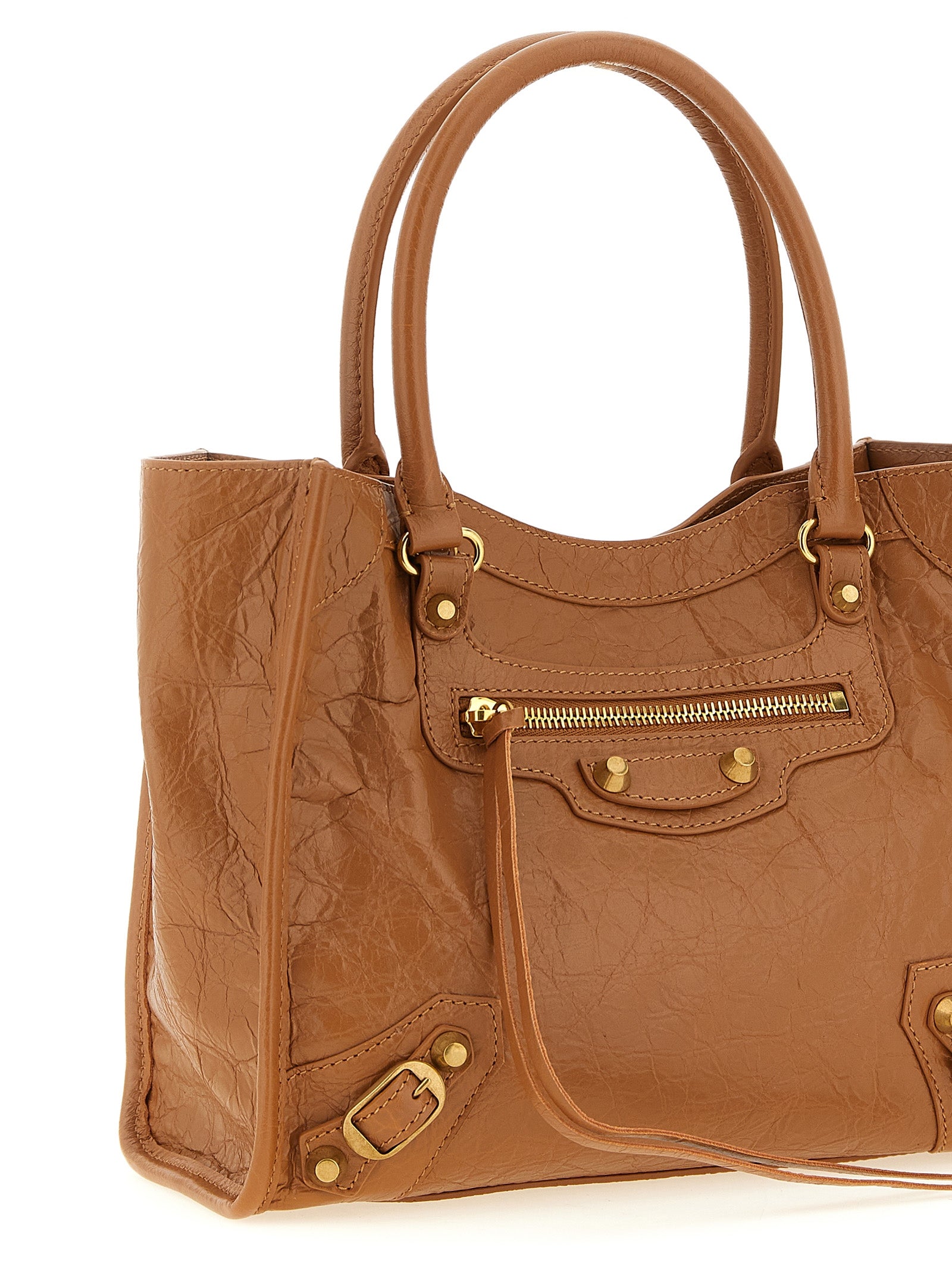 Brown Lamb Leather Tote Bag