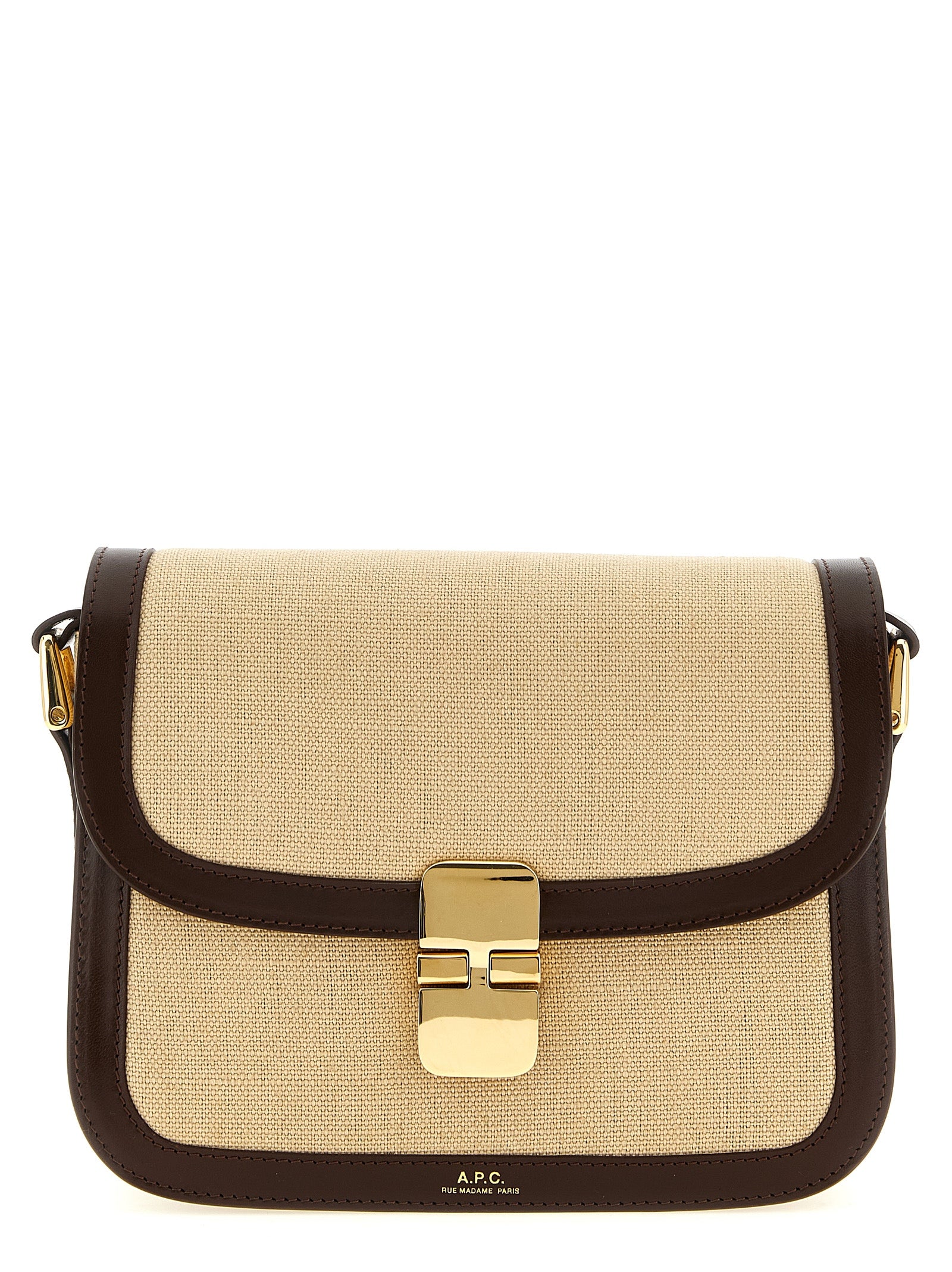 Beige Cotton Crossbody Bag