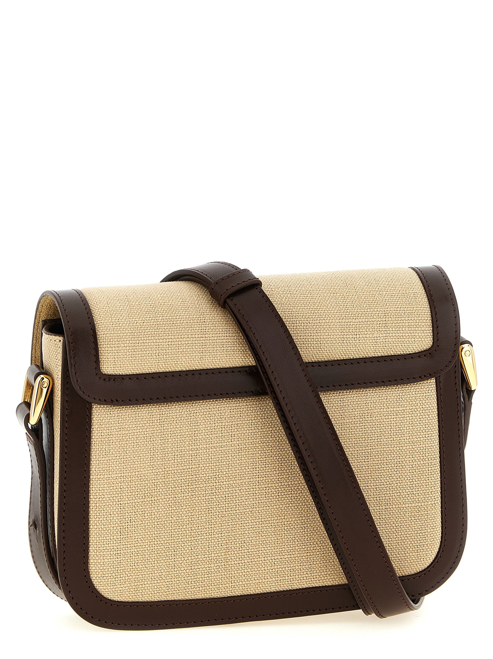 Beige Cotton Crossbody Bag