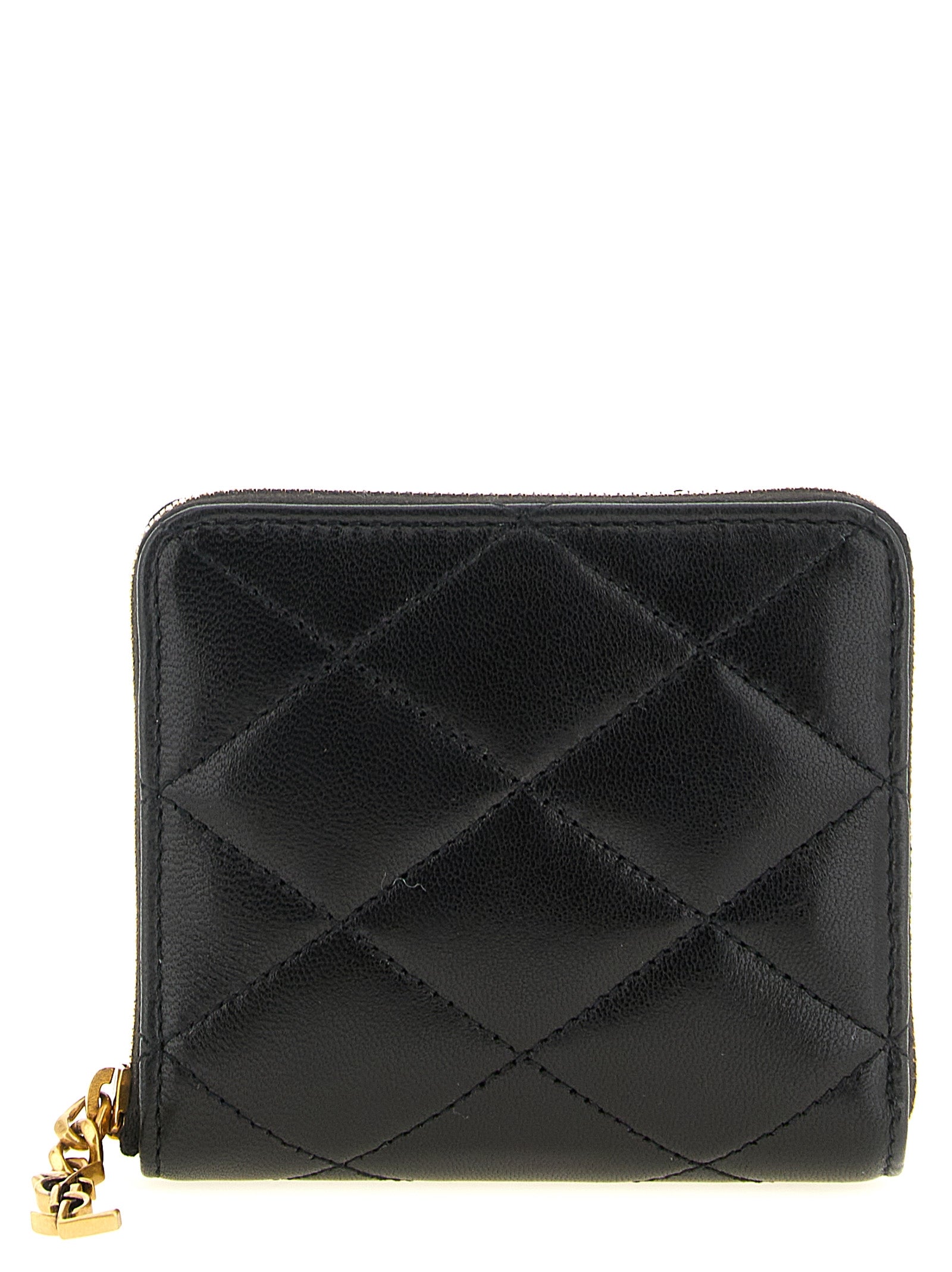 Tarjetero Saint Laurent de piel de cordero negro