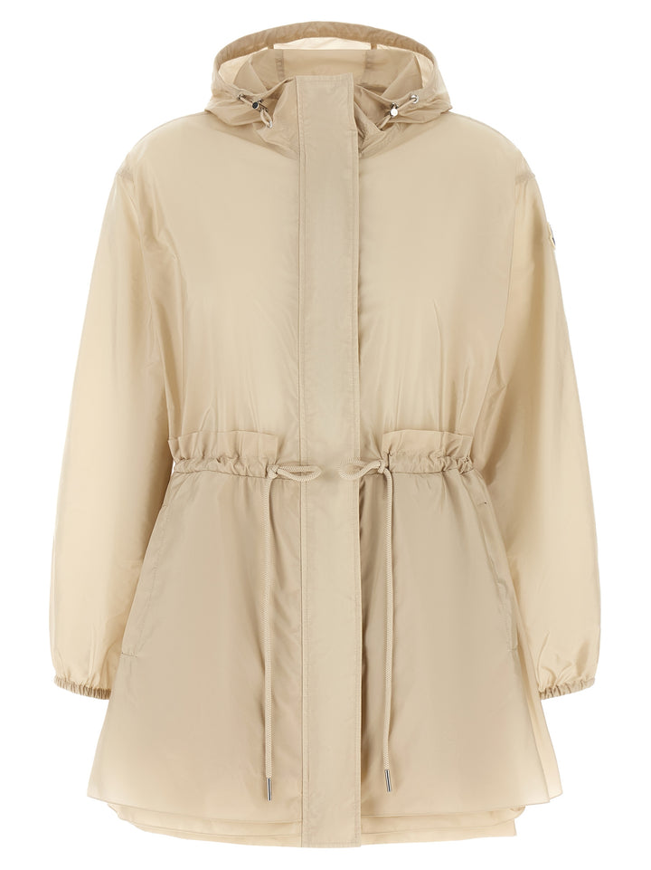 Moncler beige skalljakke i polyamid