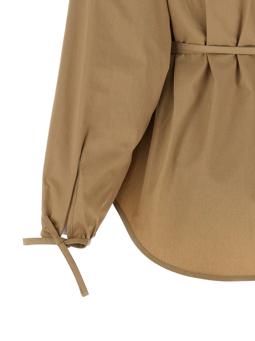 Moncler Beige bomull jakke i full lengde