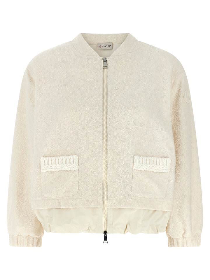 Moncler Hvit Polyester Cardigan