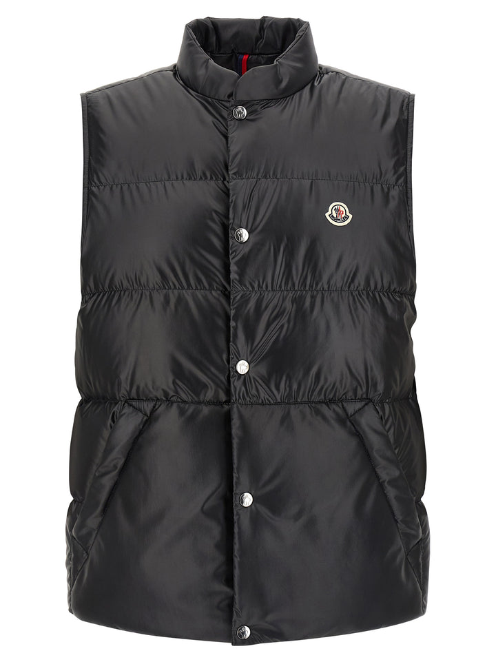 Moncler svart polyester ermeløs jakke
