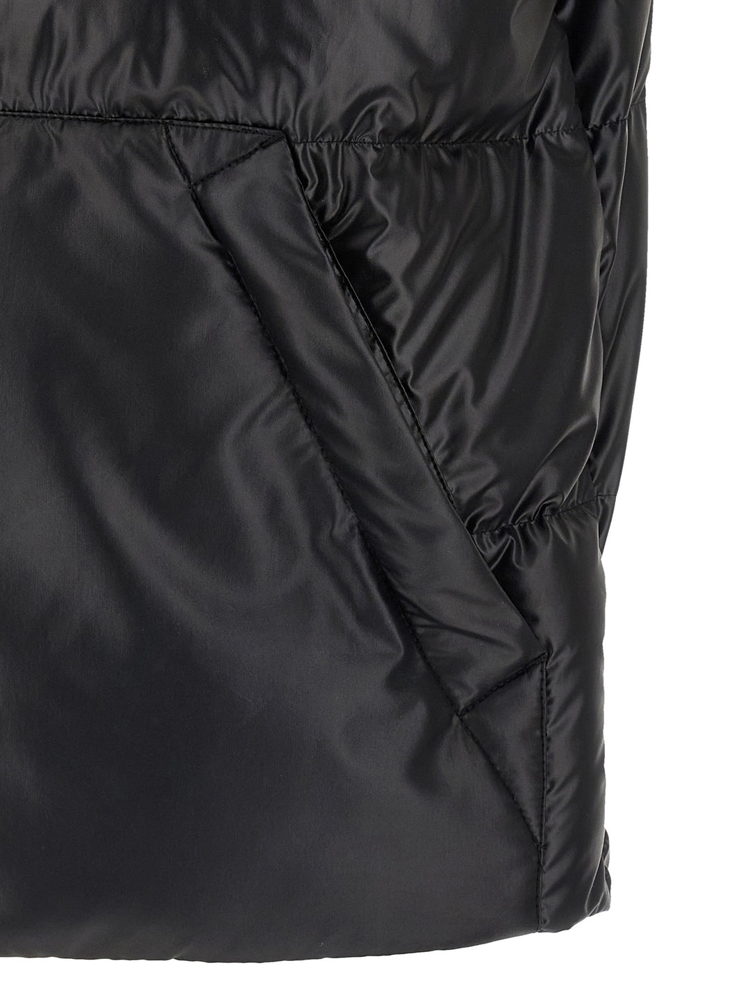 Moncler svart polyester ermeløs jakke