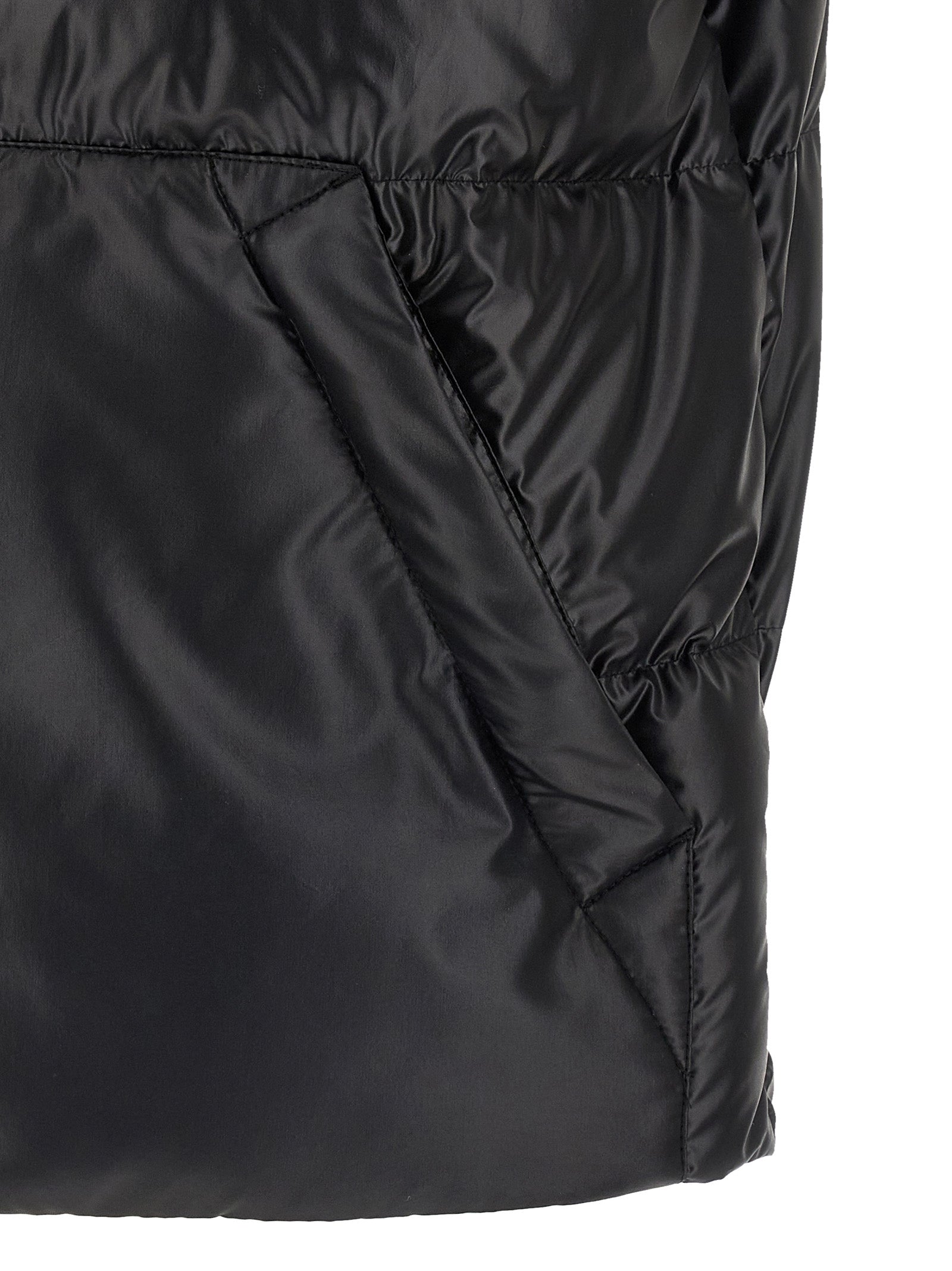 Black Polyester Sleeveless Jacket
