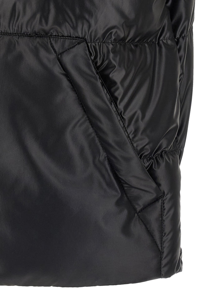 Moncler svart polyester ermeløs jakke