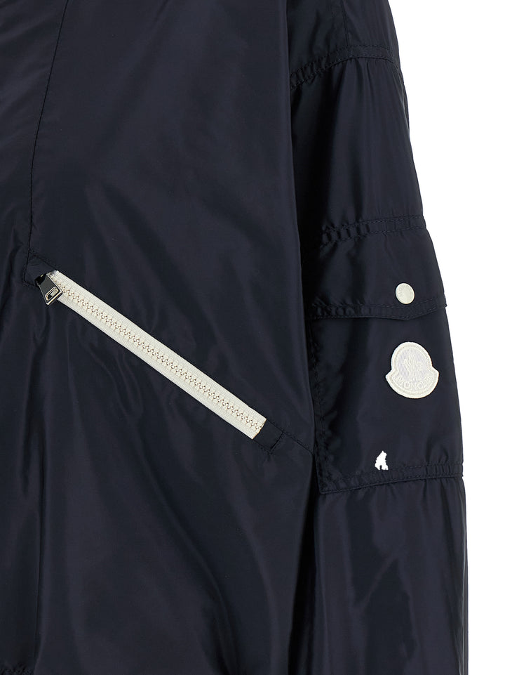 Moncler blå skalljakke i polyamid