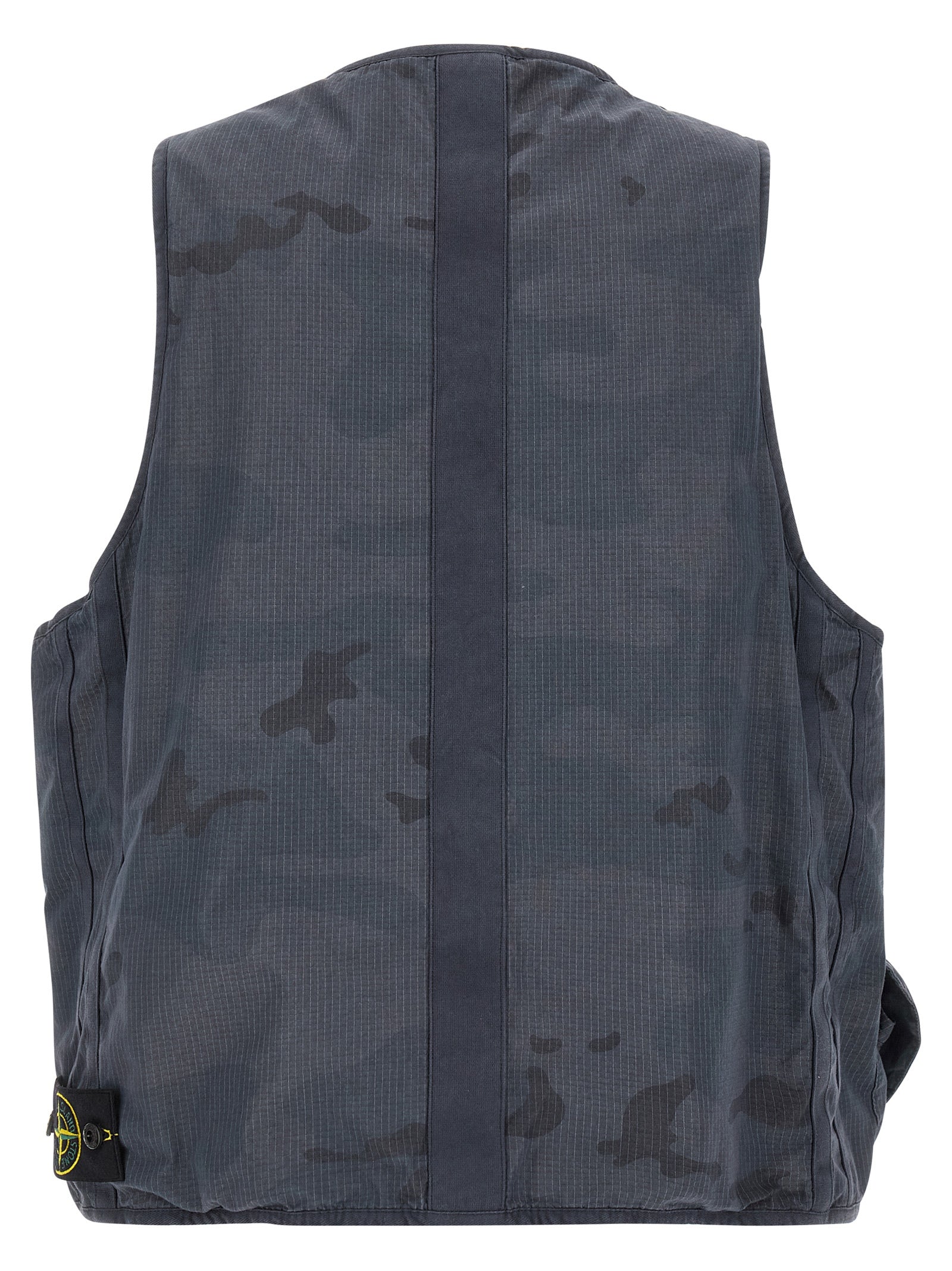 Stone Island Blue Cotton Sleeveless Jacket