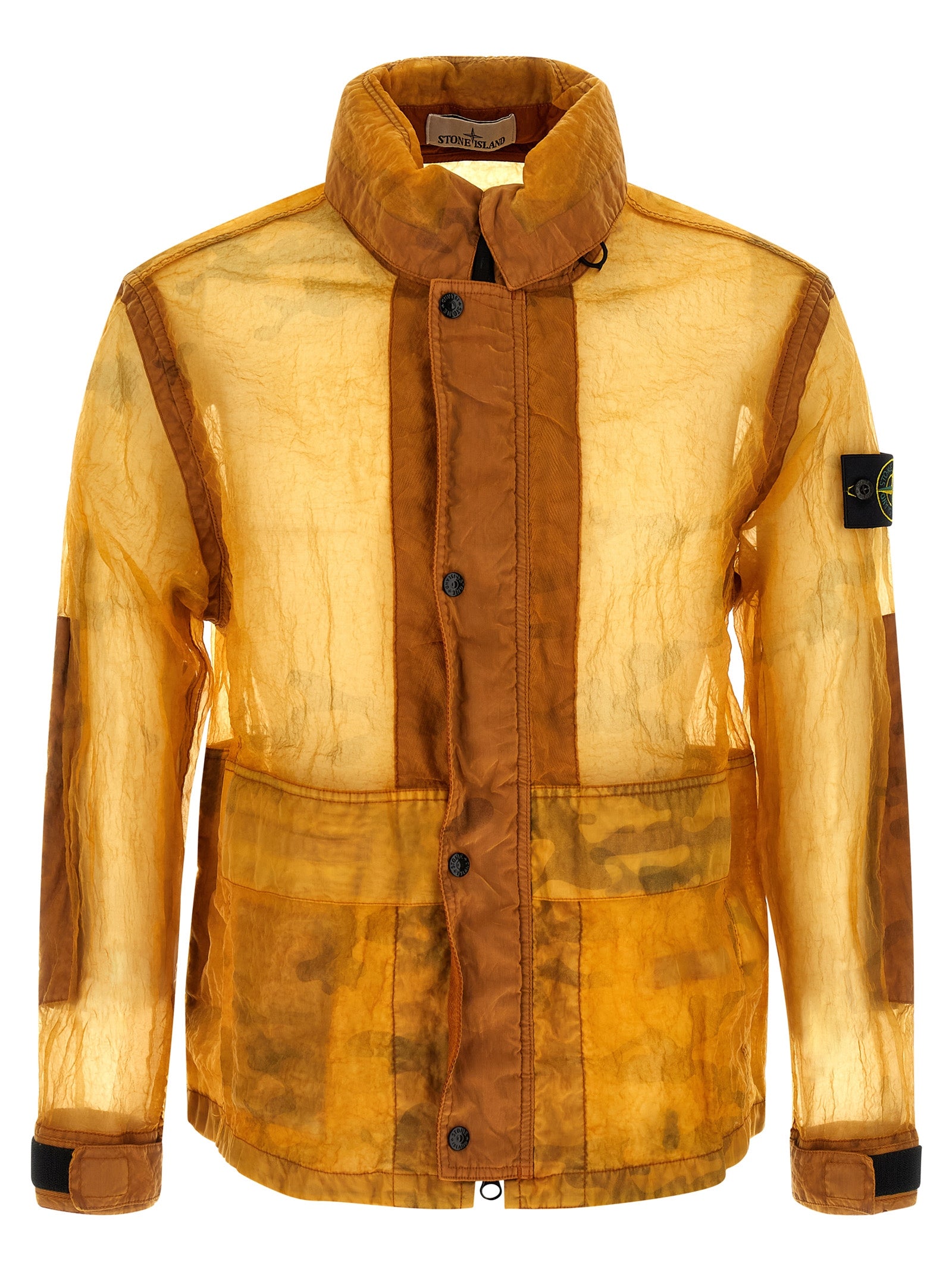 Stone Island Orange Polyamide Shell Jacket