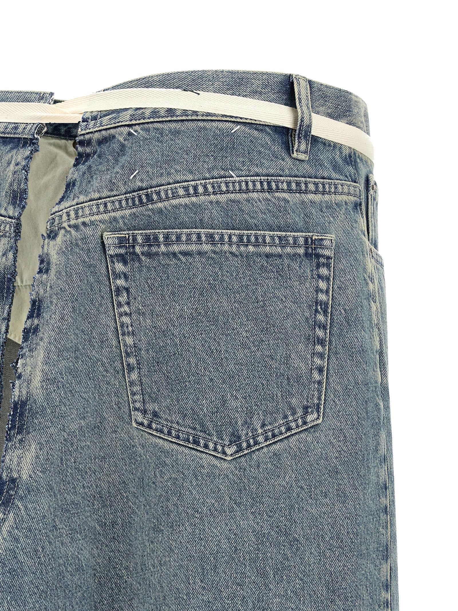 Blue Cotton Mini Skirt