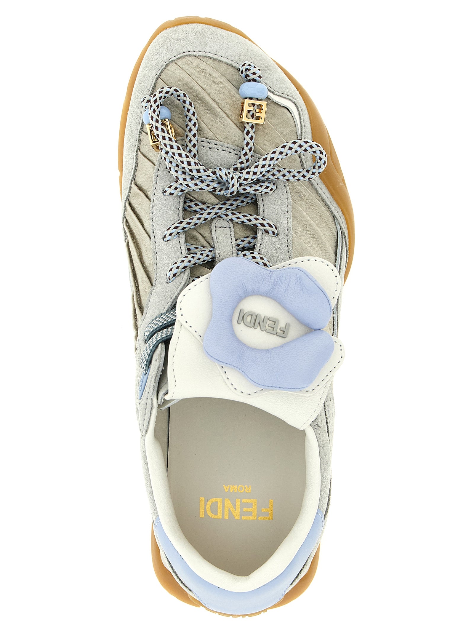 Fendi grå kalveskinn sportssneakers